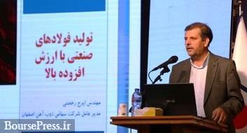 ذوب آهن 400 هزار تن محصولات با ارزش افزوده بالا تولید می کند