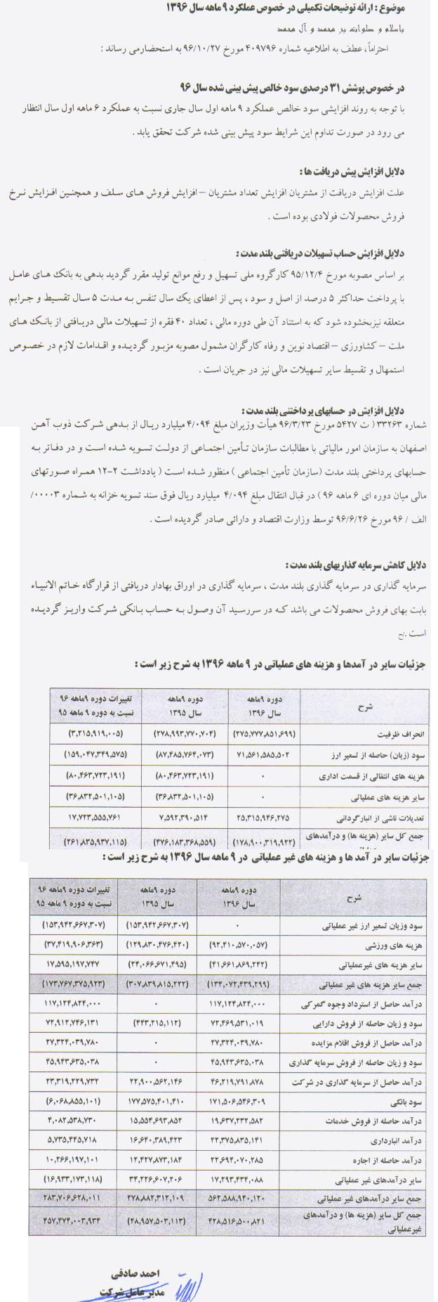 علت عدم تایید معاملات ذوب آهن اعلام شد/ دو شفاف سازی شرکت