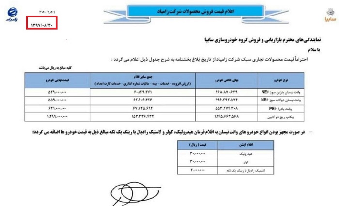 زیرمجموعه سایپا پیش قروال رسمی افزایش قیمت خودرو شد + نرخ جدید 4 محصول