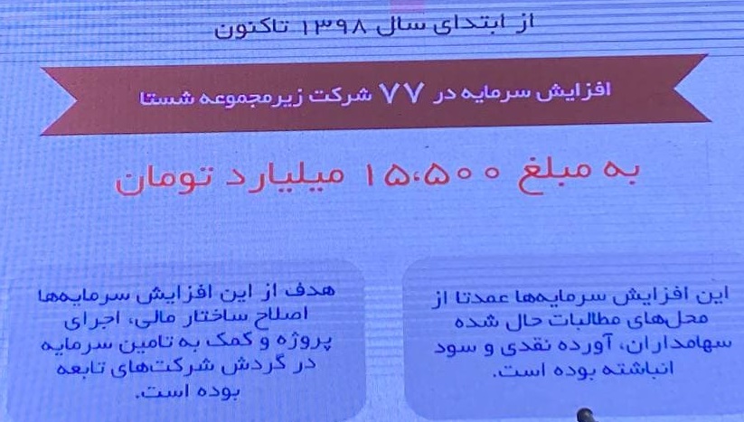 افزایش سرمایه 78 درصدی شستا تصویب شد / گزارش مدیرعامل از اقدامات