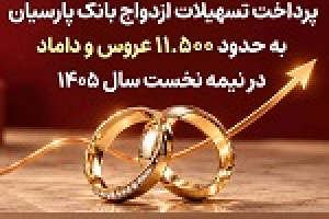پرداخت تسهیلات ازدواج بانک پارسیان به ۱۱.۵ هزار عروس و داماد در نیمه نخست سال