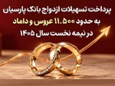 پرداخت تسهیلات ازدواج بانک پارسیان به ۱۱.۵ هزار عروس و داماد در نیمه نخست سال